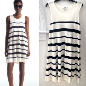 COS Knit Sleeveless Dress Womens Medium A-Line Tank Swing Stripe Preppy Nautical